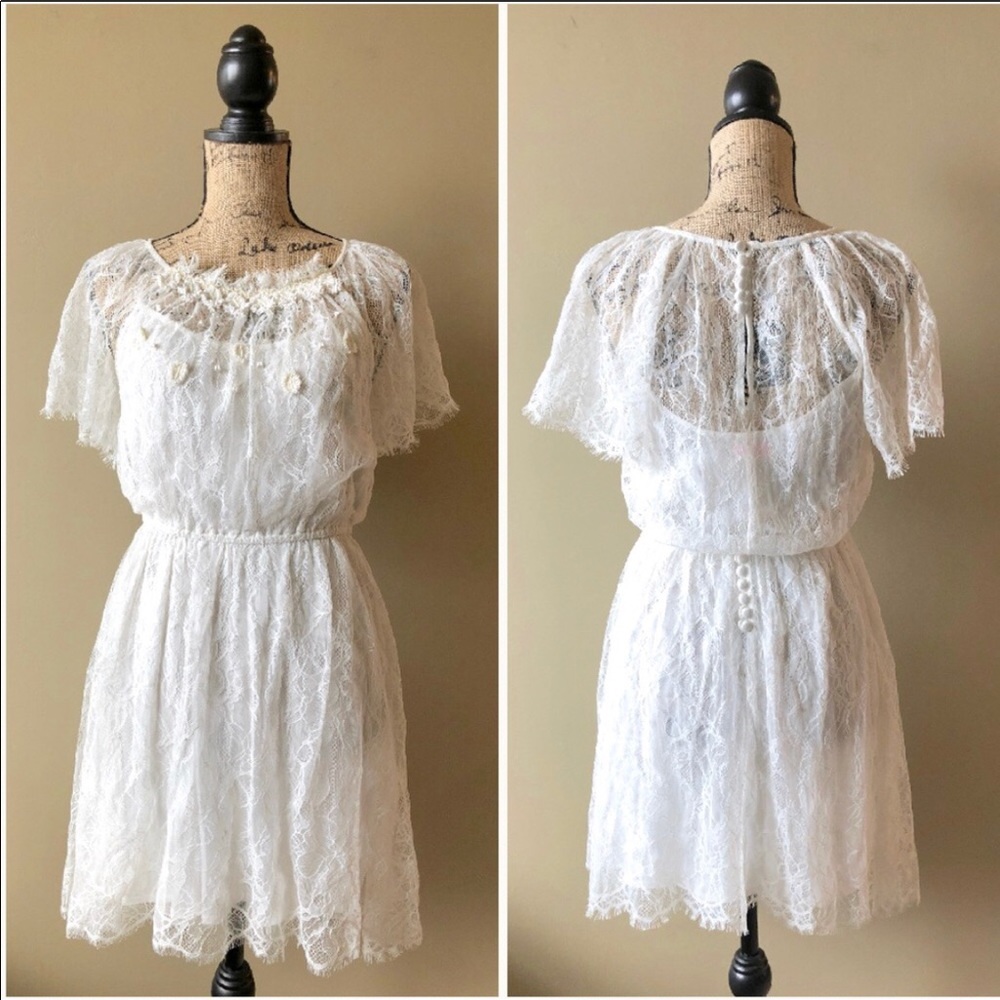 Free People lace flutter sleeve boho dress